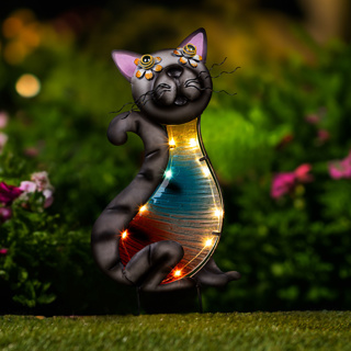 LED Solar-Gartenstecker Katze Maße: ca. 18 x 6,5 x 31 cm