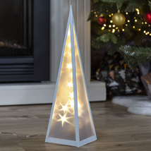 LED Pyramid with Holographic Effect with white frame