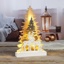 Weihnachtsbaumsilhouette mit 12 LEDs aus Holz
