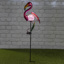 LED Solar Gartenstecker Flamingo mit Crackleglaskugel